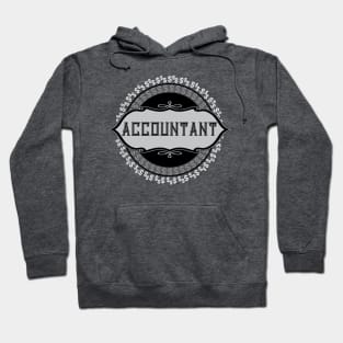 Accountant White Dollar Signs Emblem Hoodie